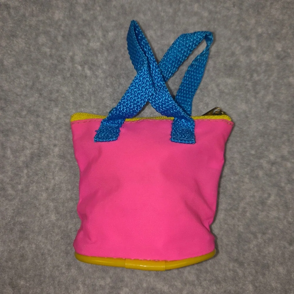 Vintage 1995 Barbie Baywatch Mini Purse Pink Blue Tote Bag Coin Pouch